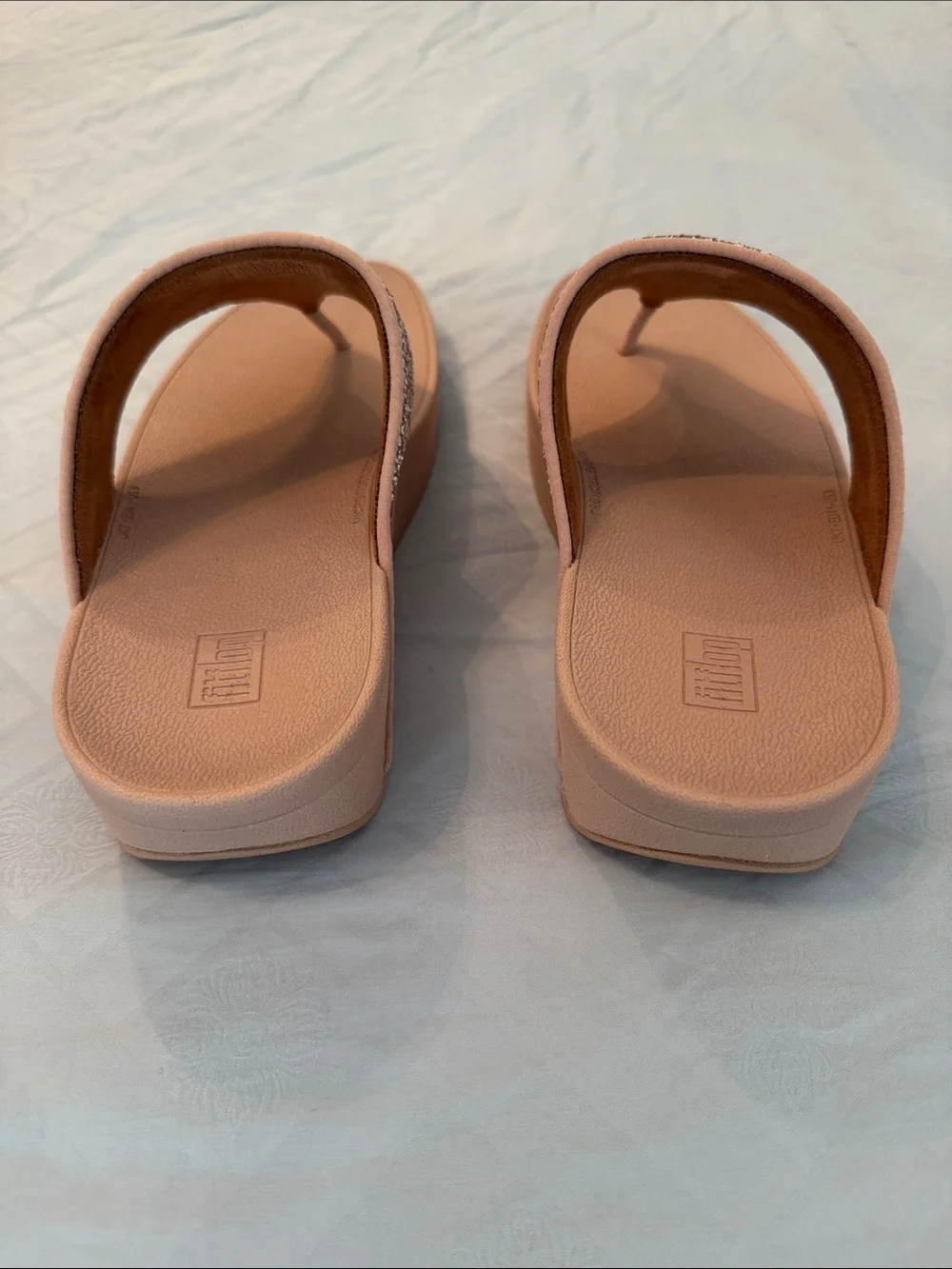 Glitter Thong Sandals in Rose Gold - Women's Slip-On Flip Flop - Picture 6 of 6